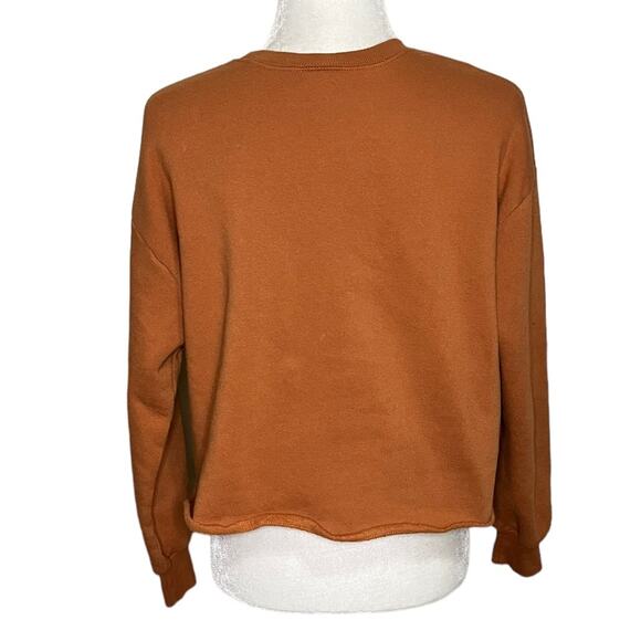 NWOT SMILEY WORLD Spread Kindness Orange Smiley Face‎ Cropped Sweatshirt Size S - Picture 3 of 10